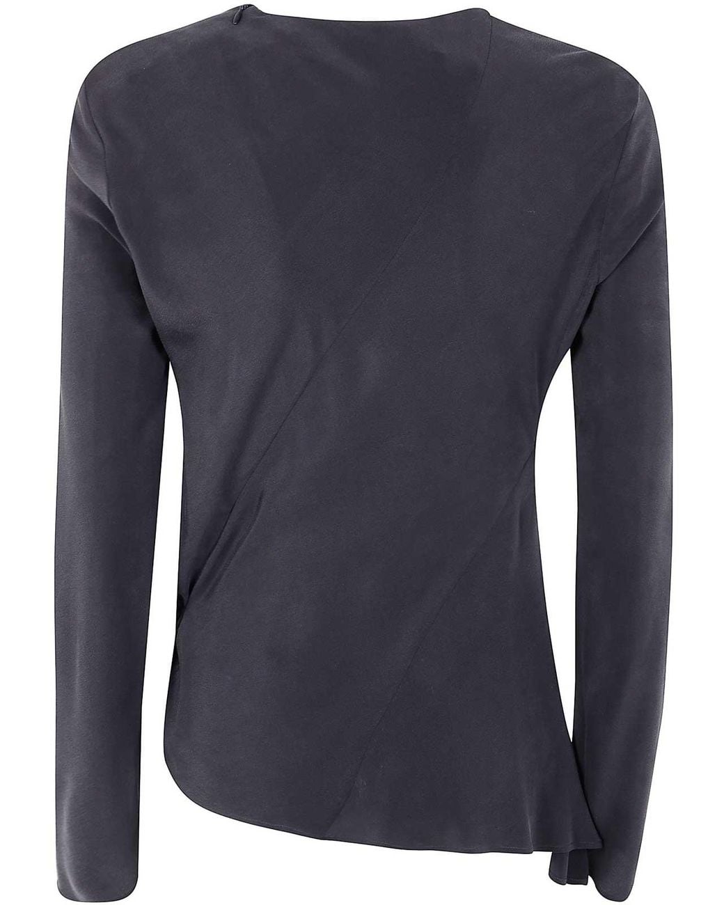 Ann Demeulemeester Blue Deana Long Sleeve Asymmetric Top