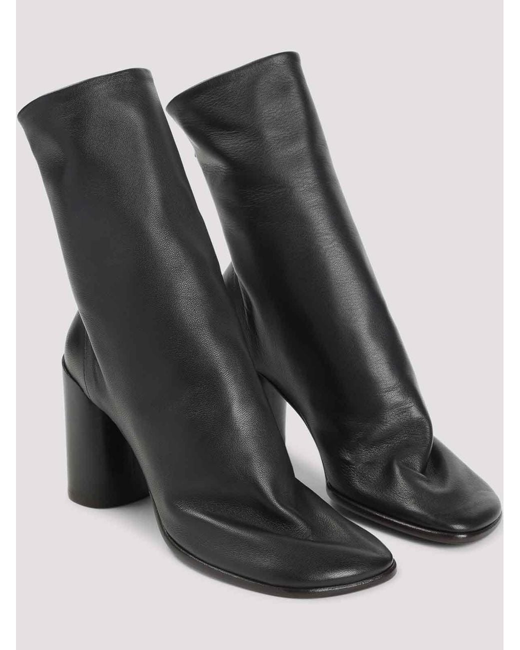 Lemaire Black Glove Ankle 80 Boots