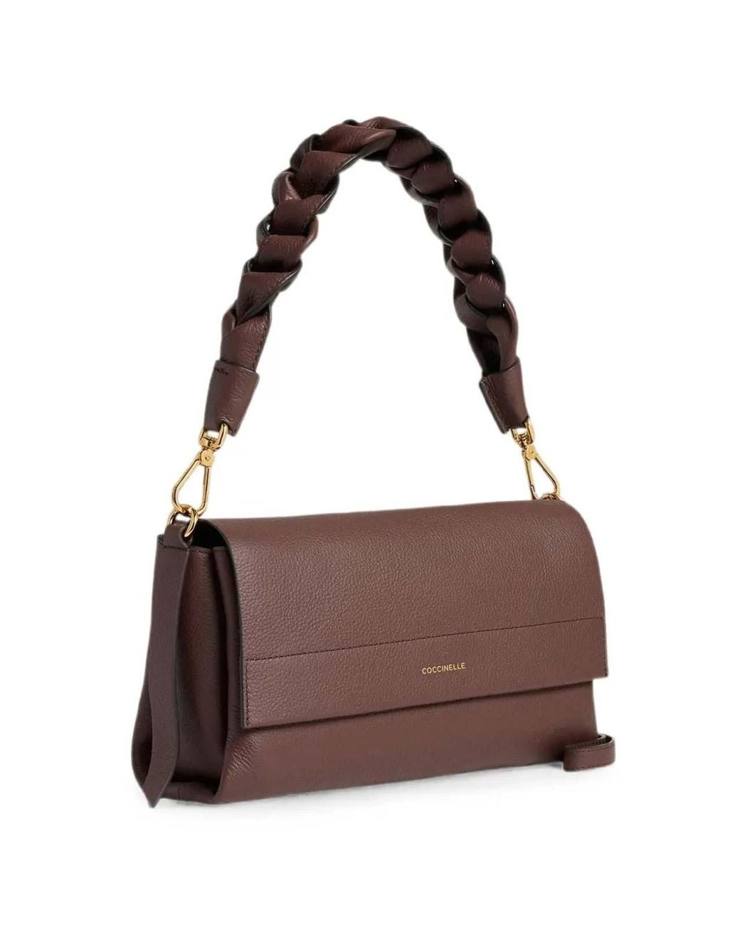 Coccinelle Brown Handbag Double Grainy Leather