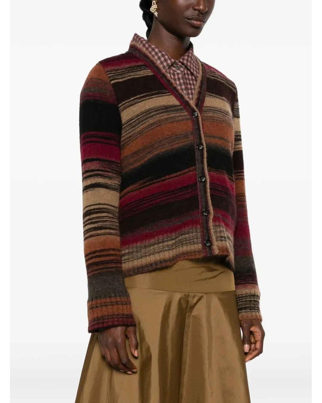 NEERA 20.52 Red Cardigan Stripe