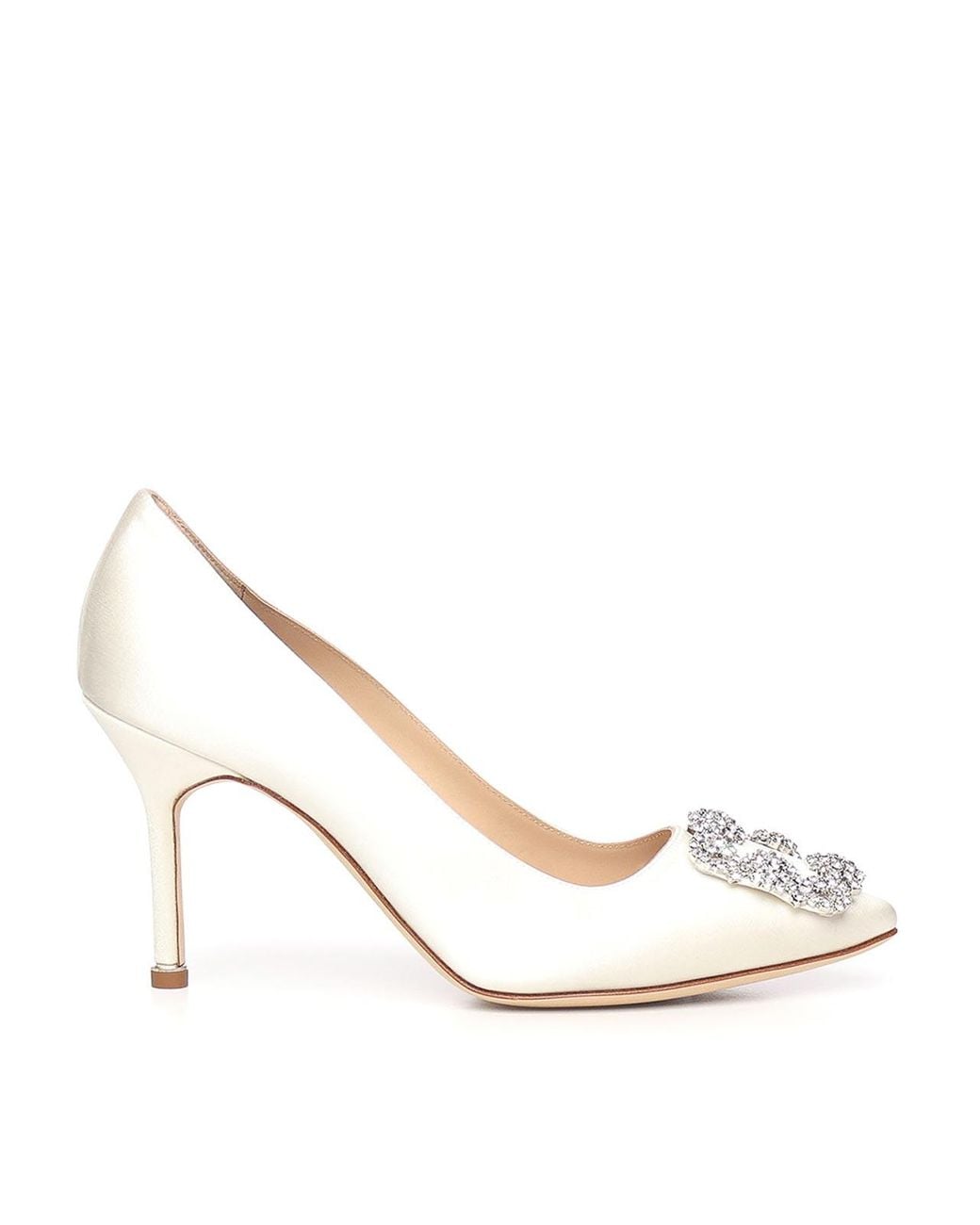 Manolo Blahnik White Dcollet
