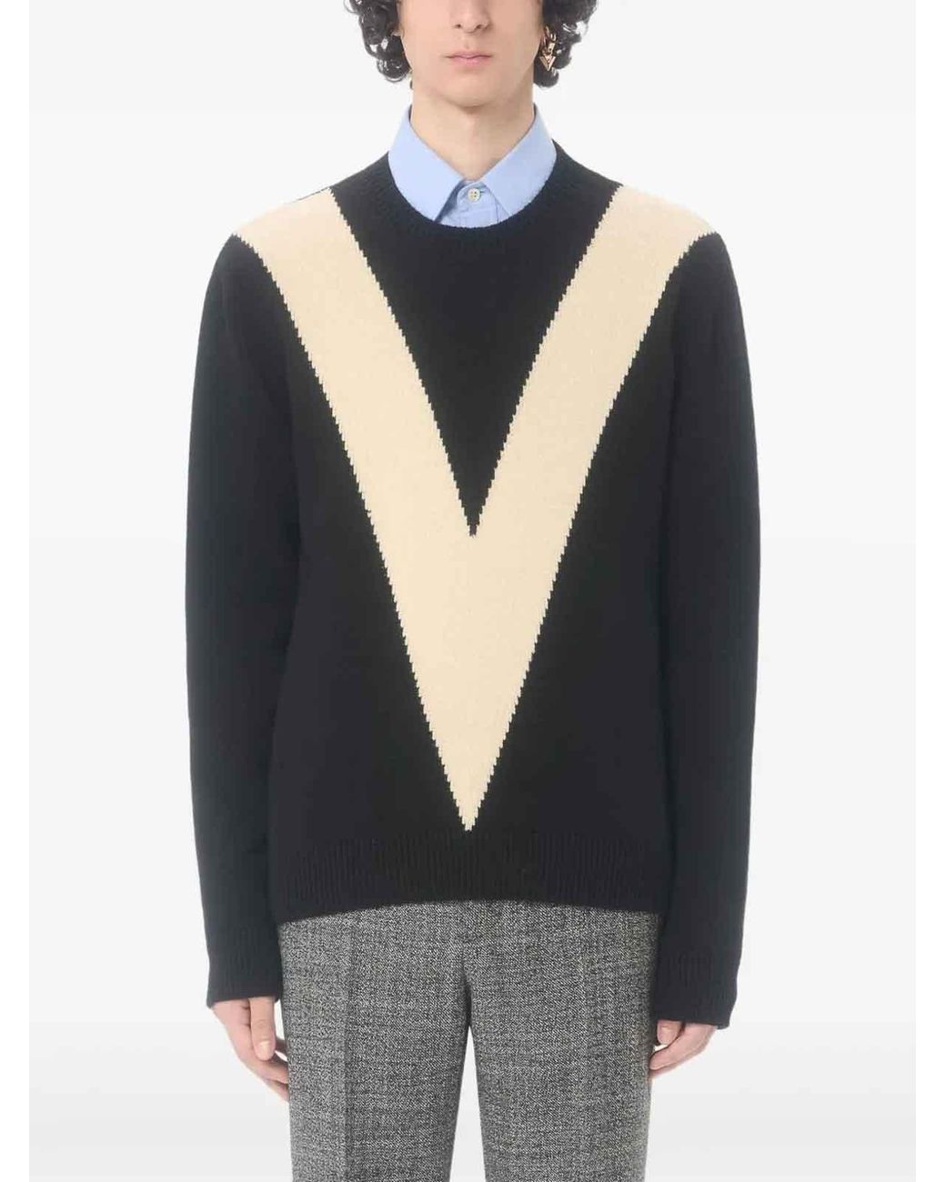 Valentino Garavani Black Wool Pullover for men