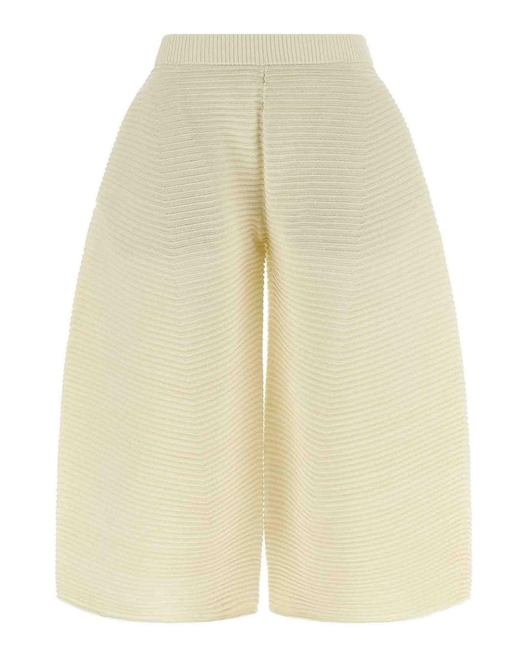 Issey Miyake Natural Corrugated Knit Pants