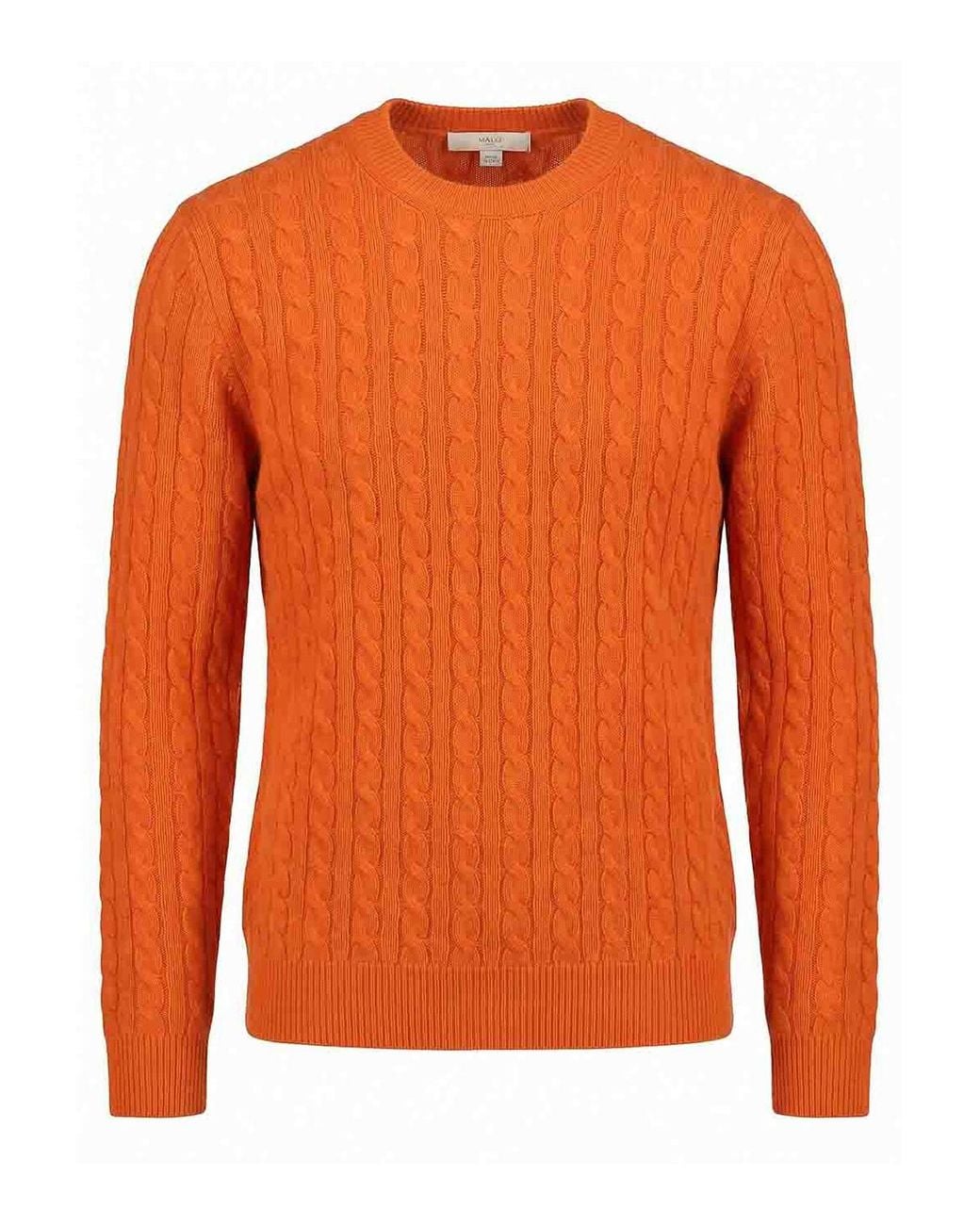 Malo Orange Cashmere Round Neck for men