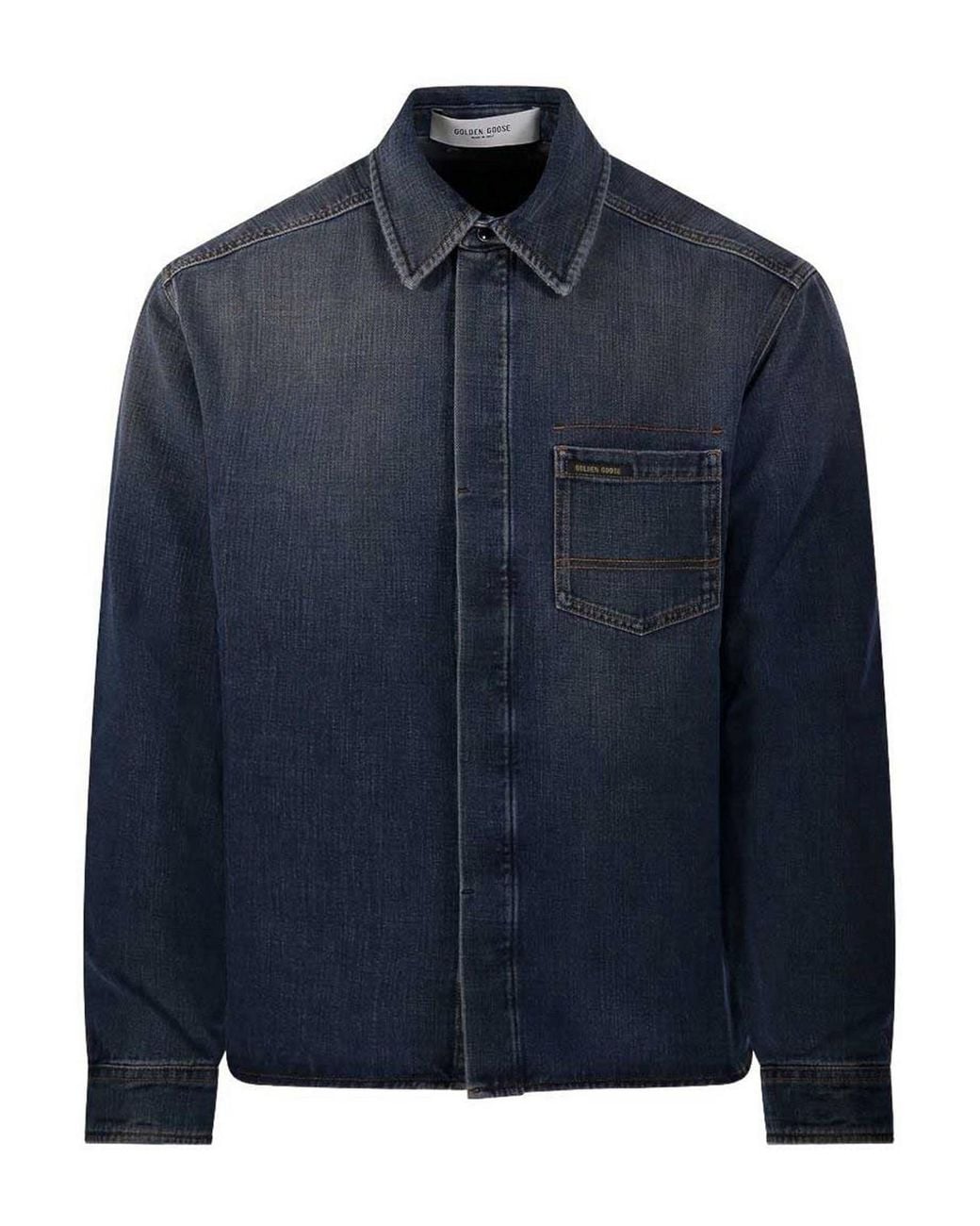 Golden Goose Deluxe Brand Blue Denim Cotton Shirt for men