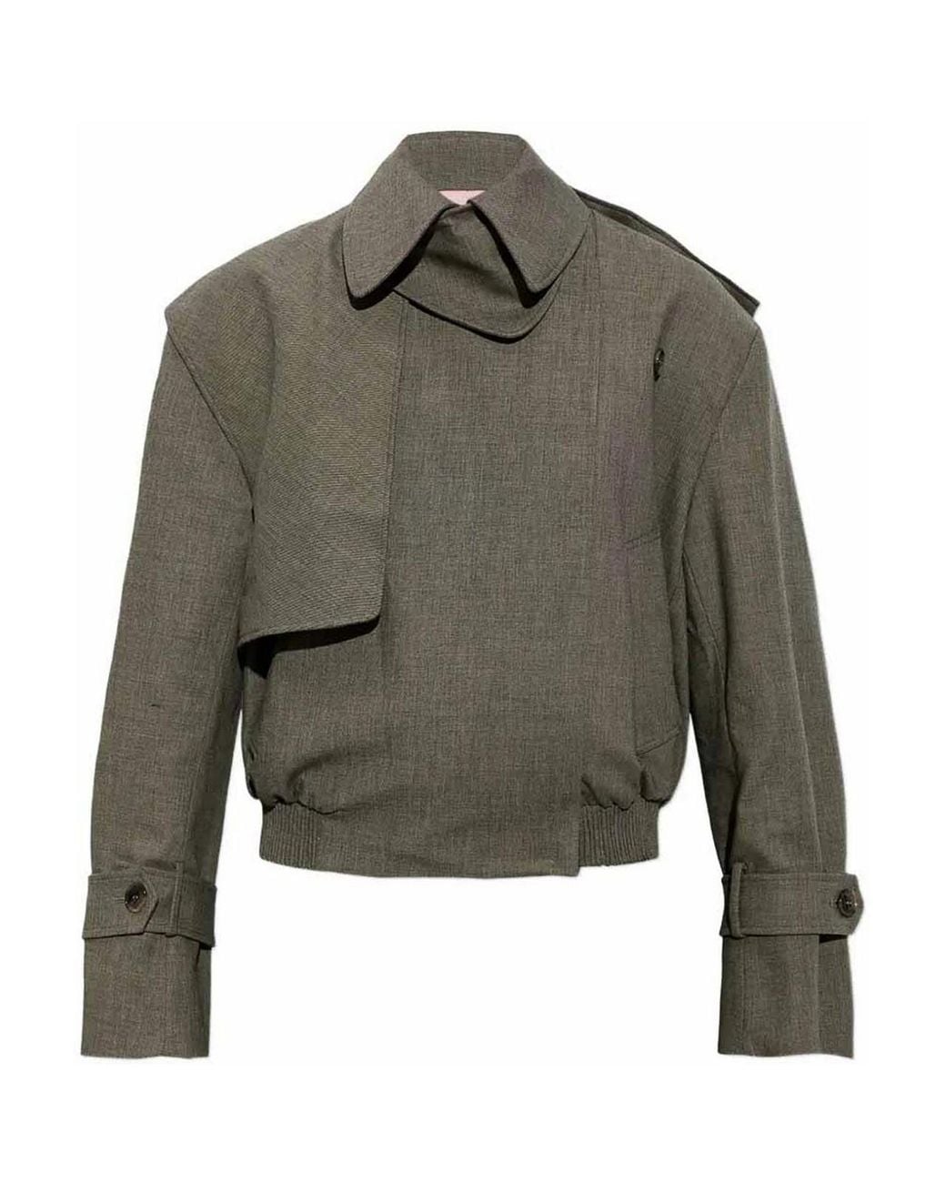 Christopher Esber Green Cropped Trench Jacket