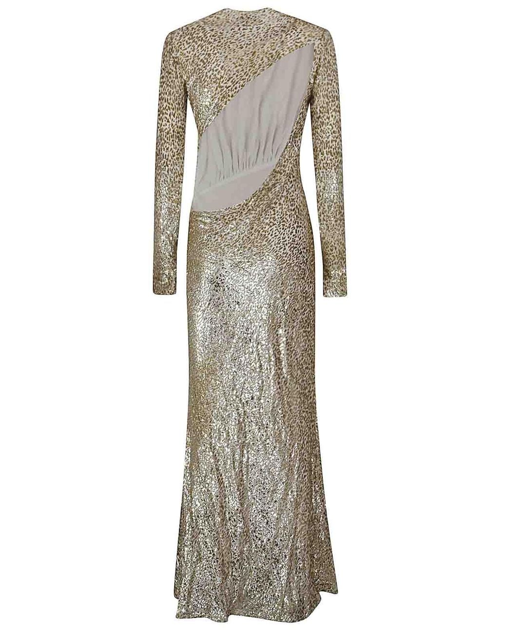 Maxi Robe Self-Portrait en coloris Metallic