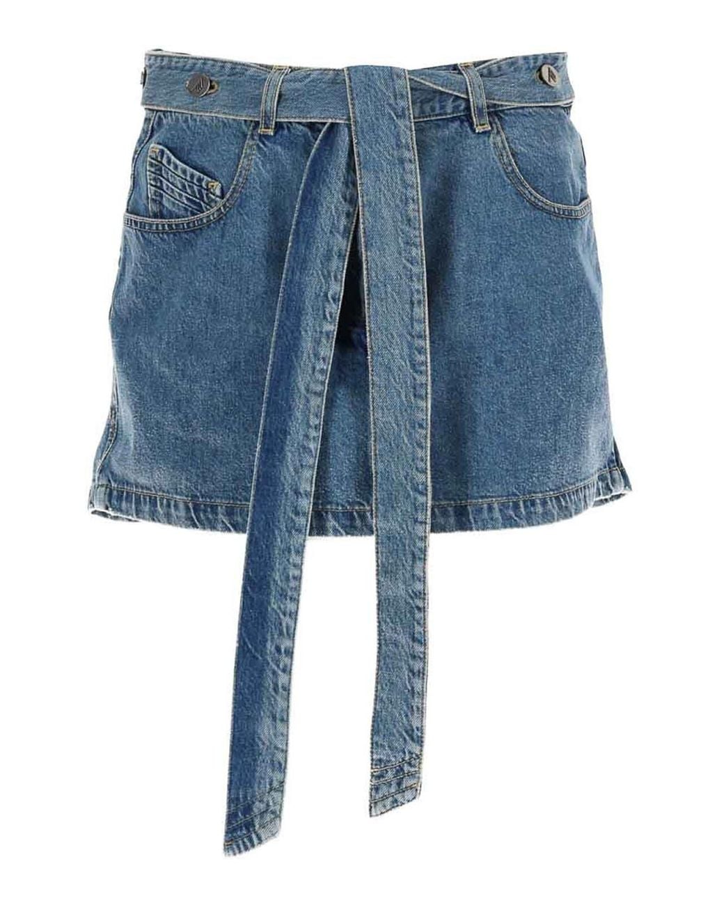 The Attico Blue Skirt With Belt