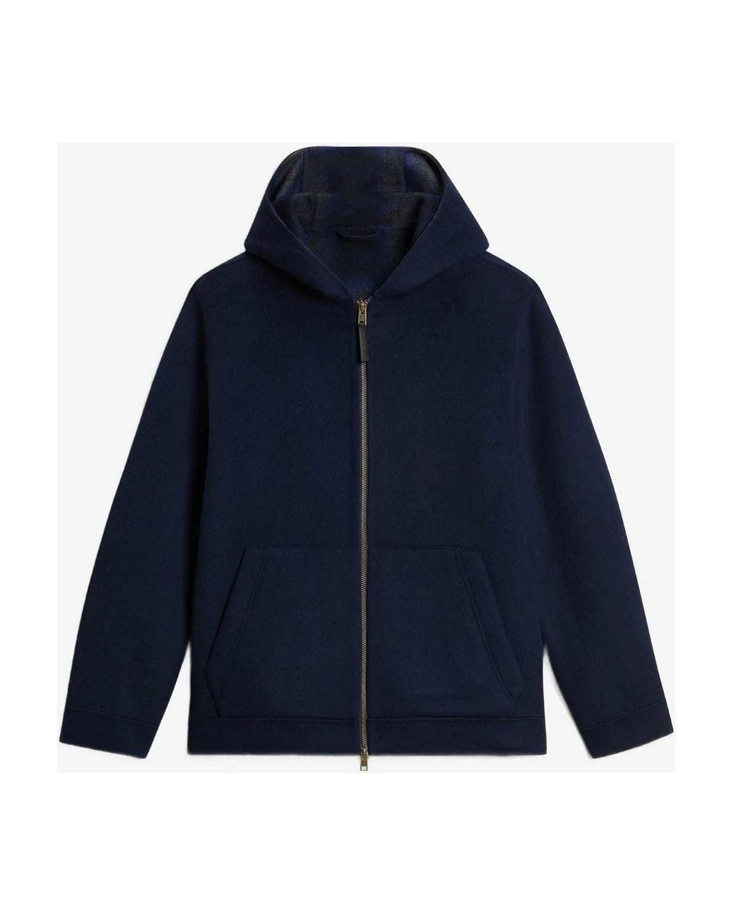 Woolrich Blue Hooded Zip-Up Jacket for men