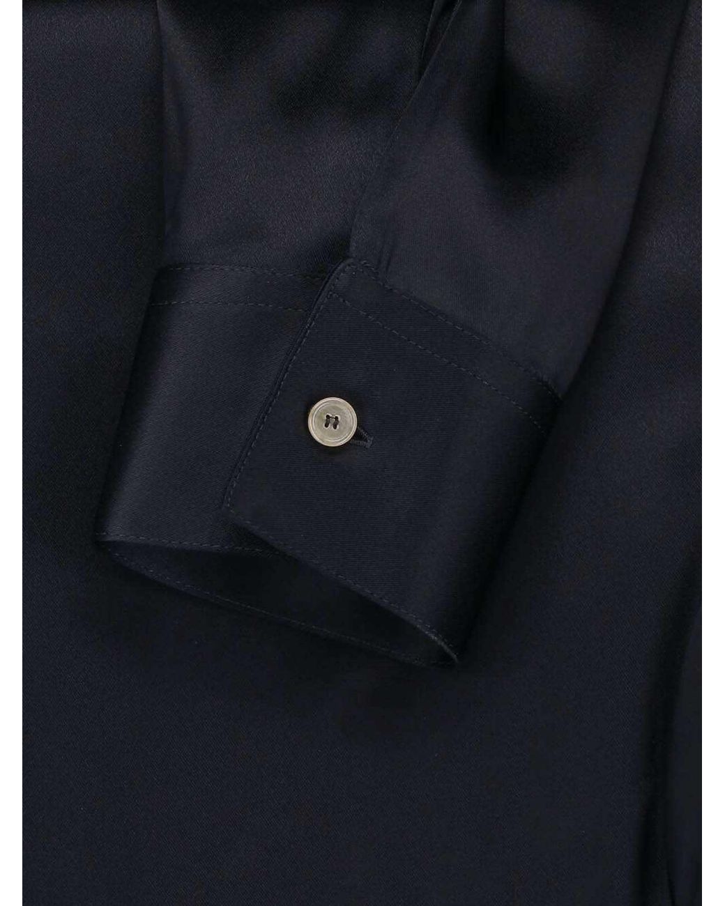 Khaite Black Satin Shirt