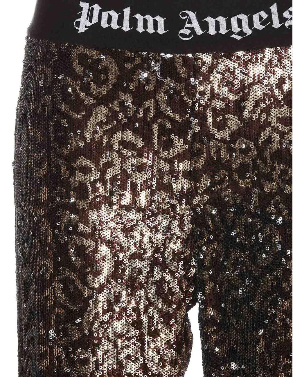 Palm Angels Brown Logo Tape Pants
