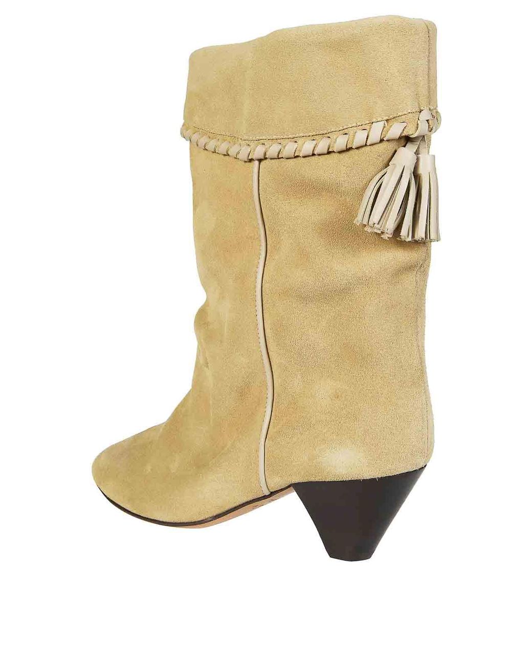Isabel Marant Natural 55Mm Dalby Braided-Tassel Suede Boots