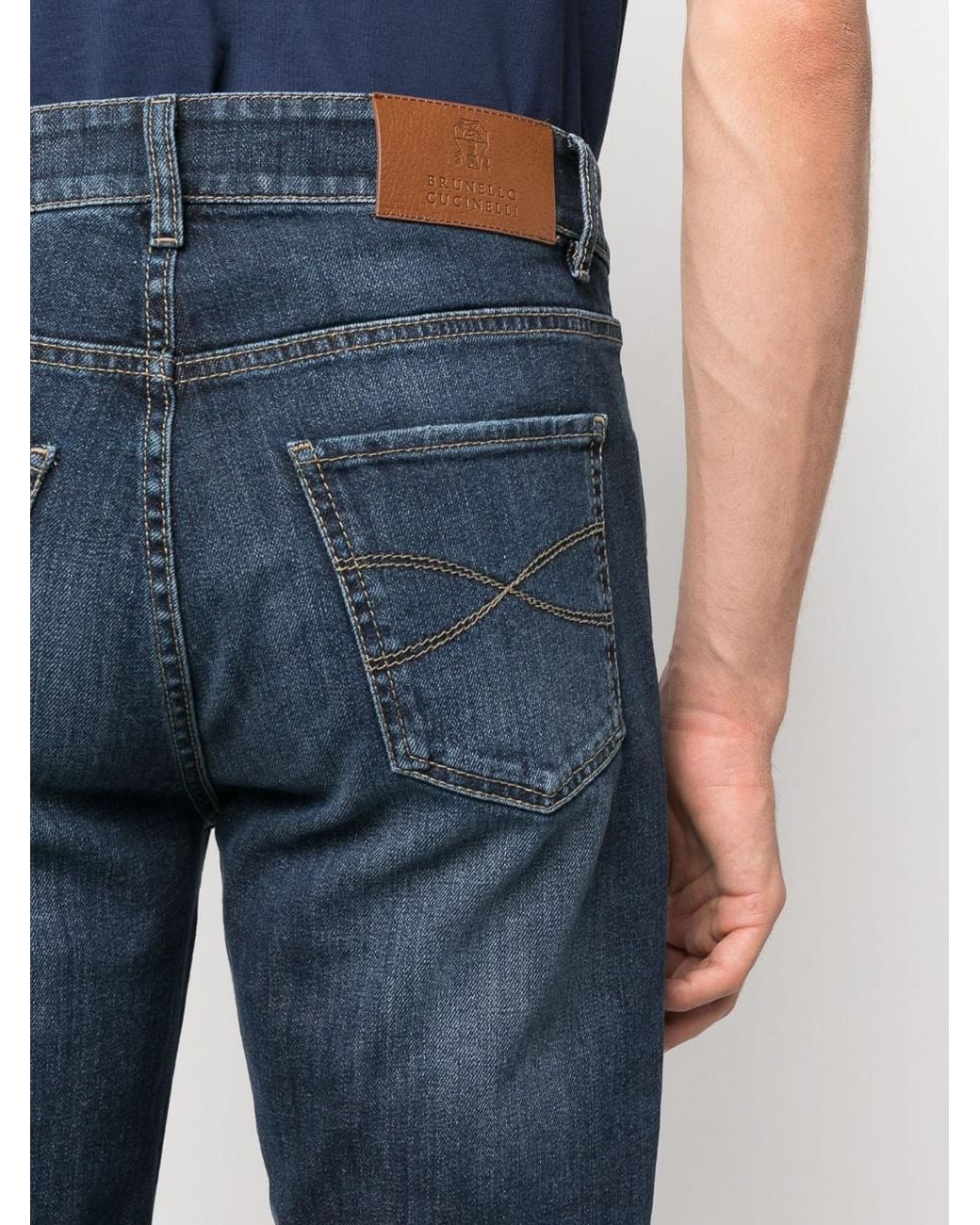 Brunello Cucinelli Blue Denim Pants for men