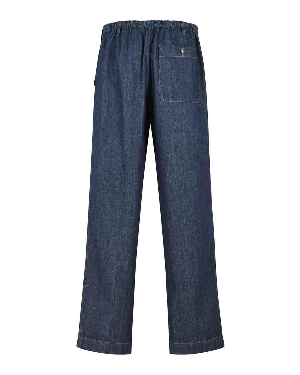 Dries Van Noten Blue Penny Cotton Pants for men