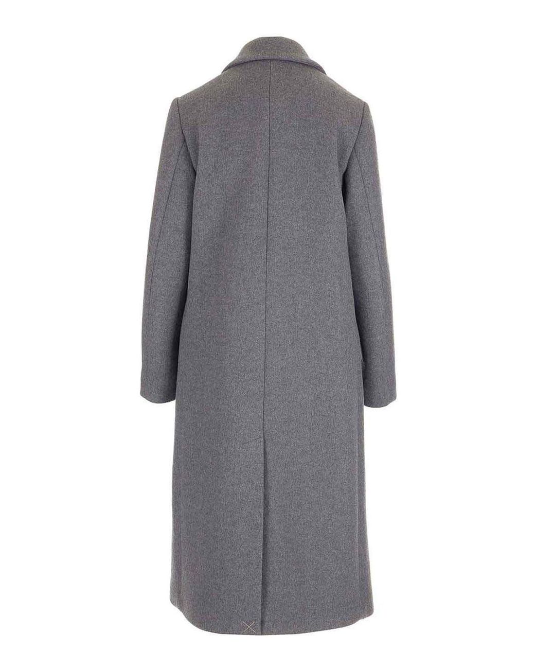 Loewe Gray Wool And Cashmere Long Coat