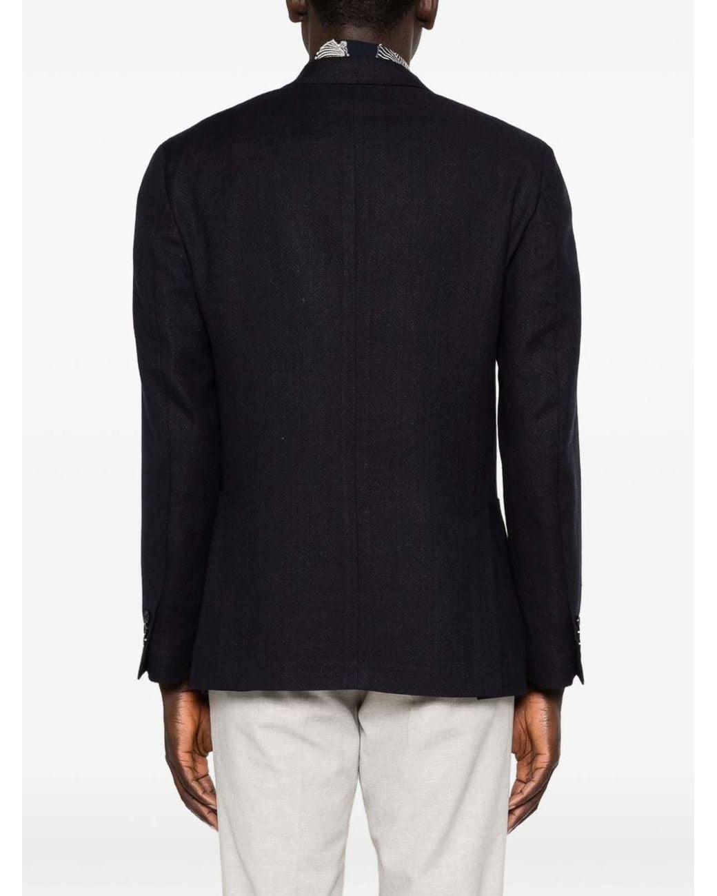 Lardini Blue Blazer With Patch Pockets for men