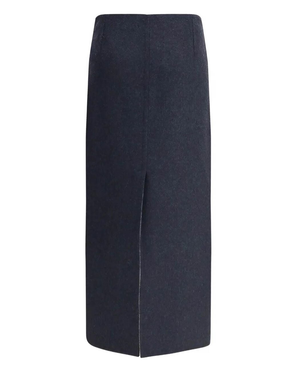 Brunello Cucinelli Blue Virgin Wool Midi Skirt