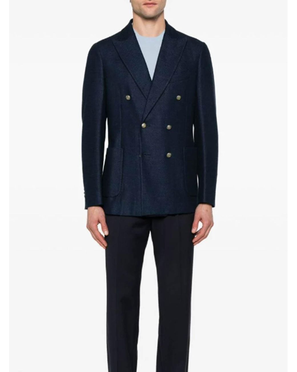 Circolo 1901 Blue Double-Breasted Jacket for men