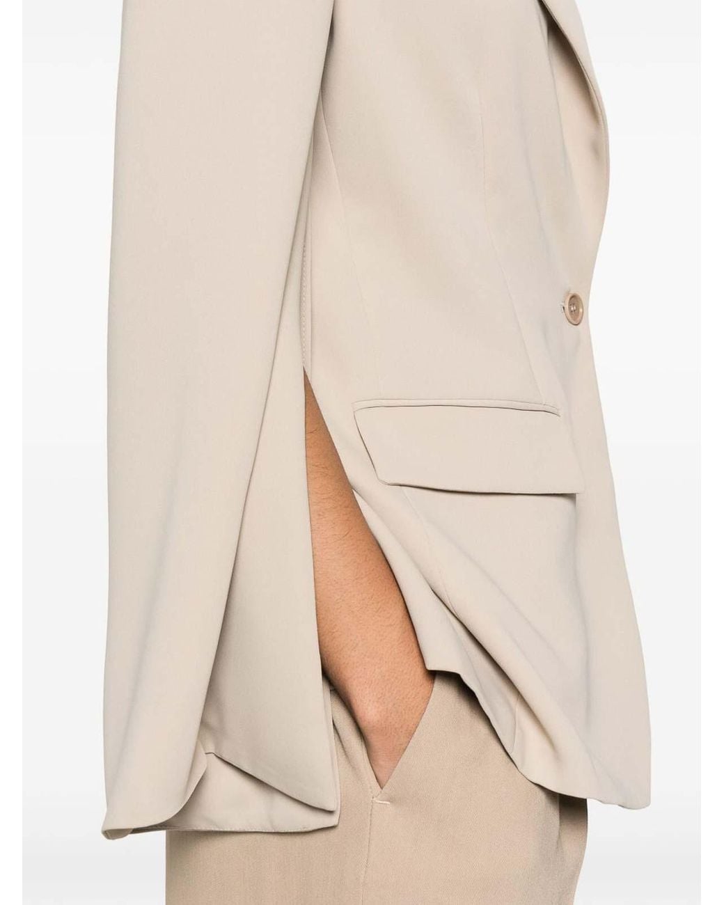 P.A.R.O.S.H. Natural Single-Breasted Blazer Jacket