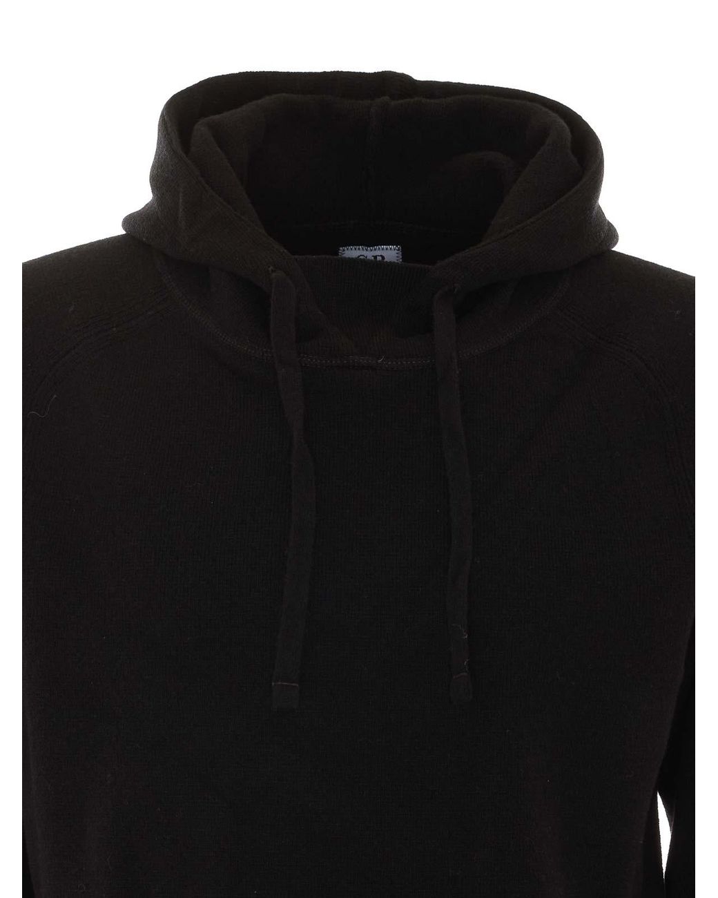 C P Company Black Knitted Hoodie for men