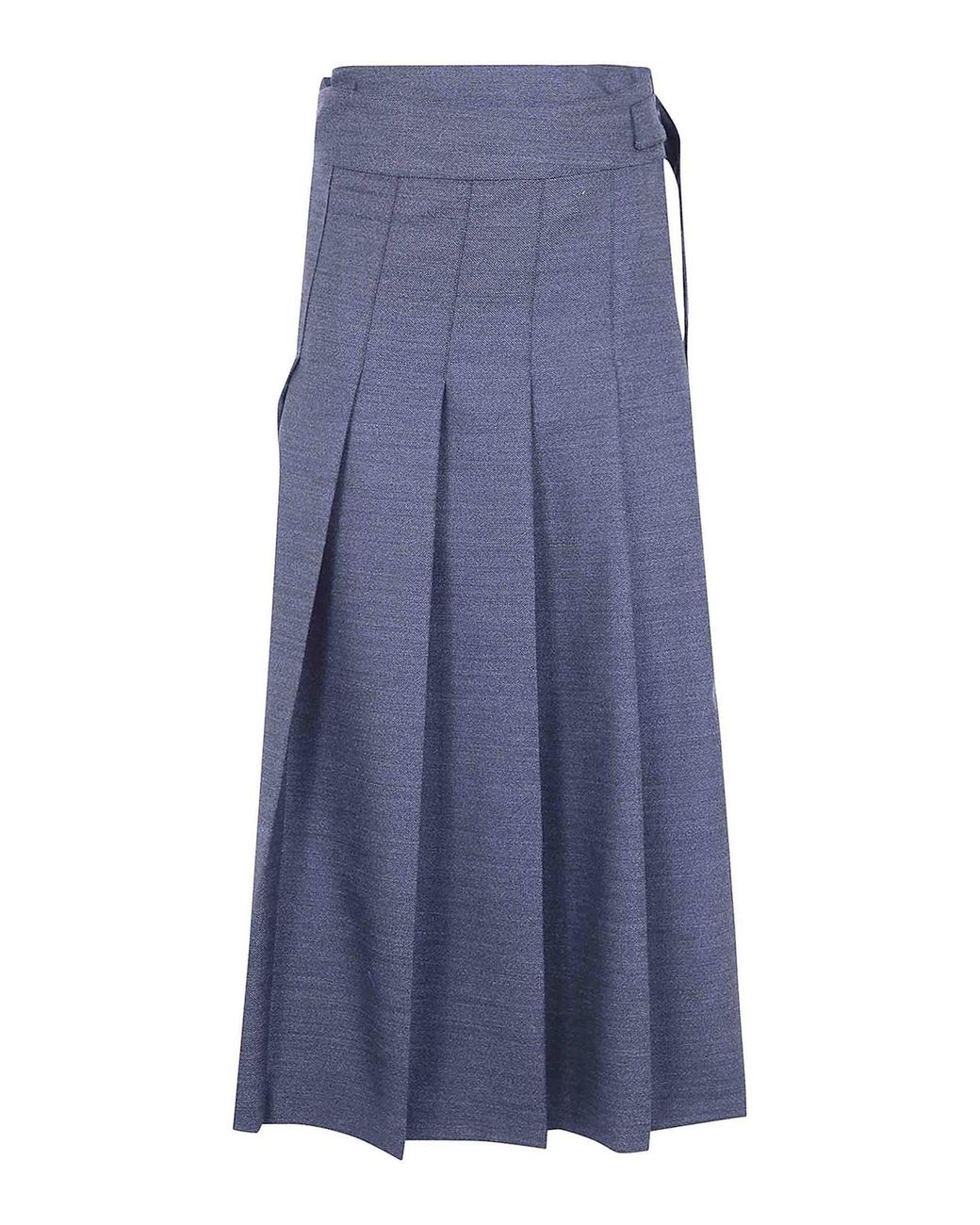 Rohe Blue Pleated Wrap Skirt