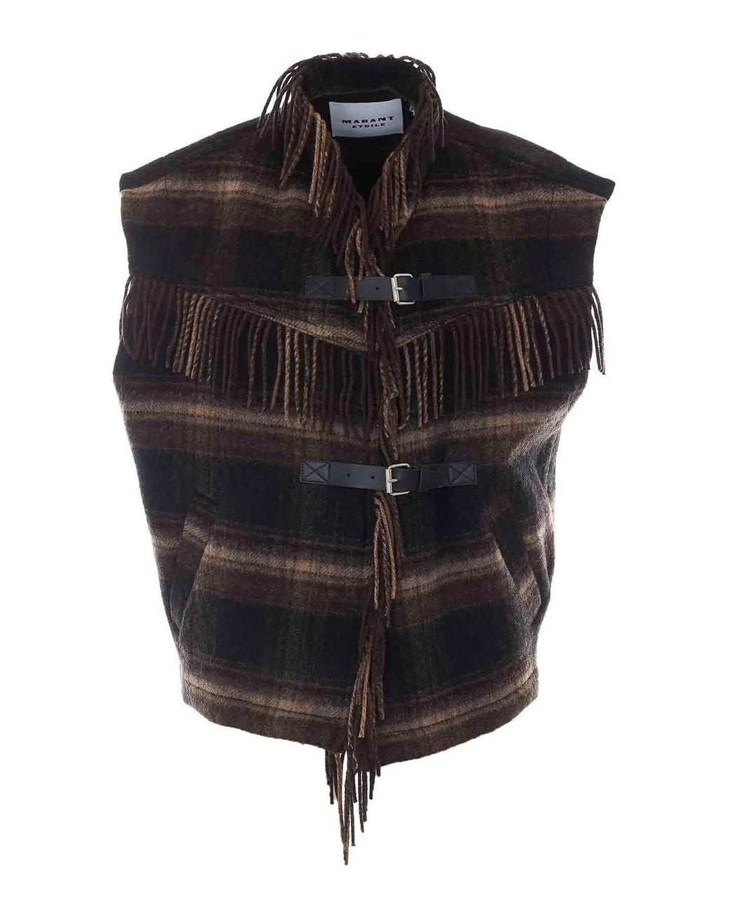 Isabel Marant Black And Khaki Ginesa Vest