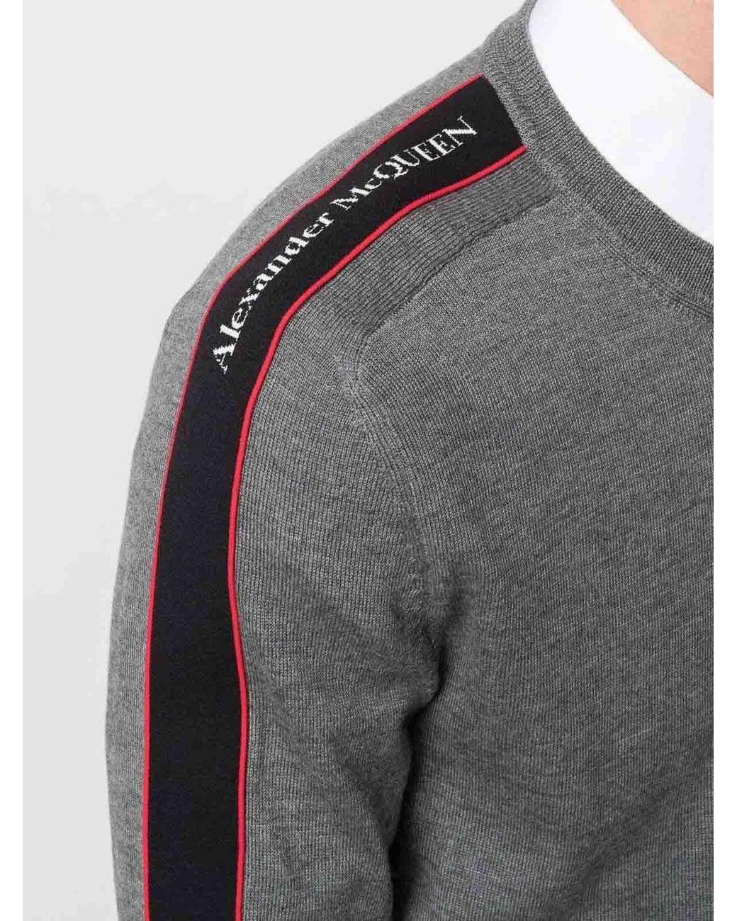Pull Col Rond McQueen en coloris Gray