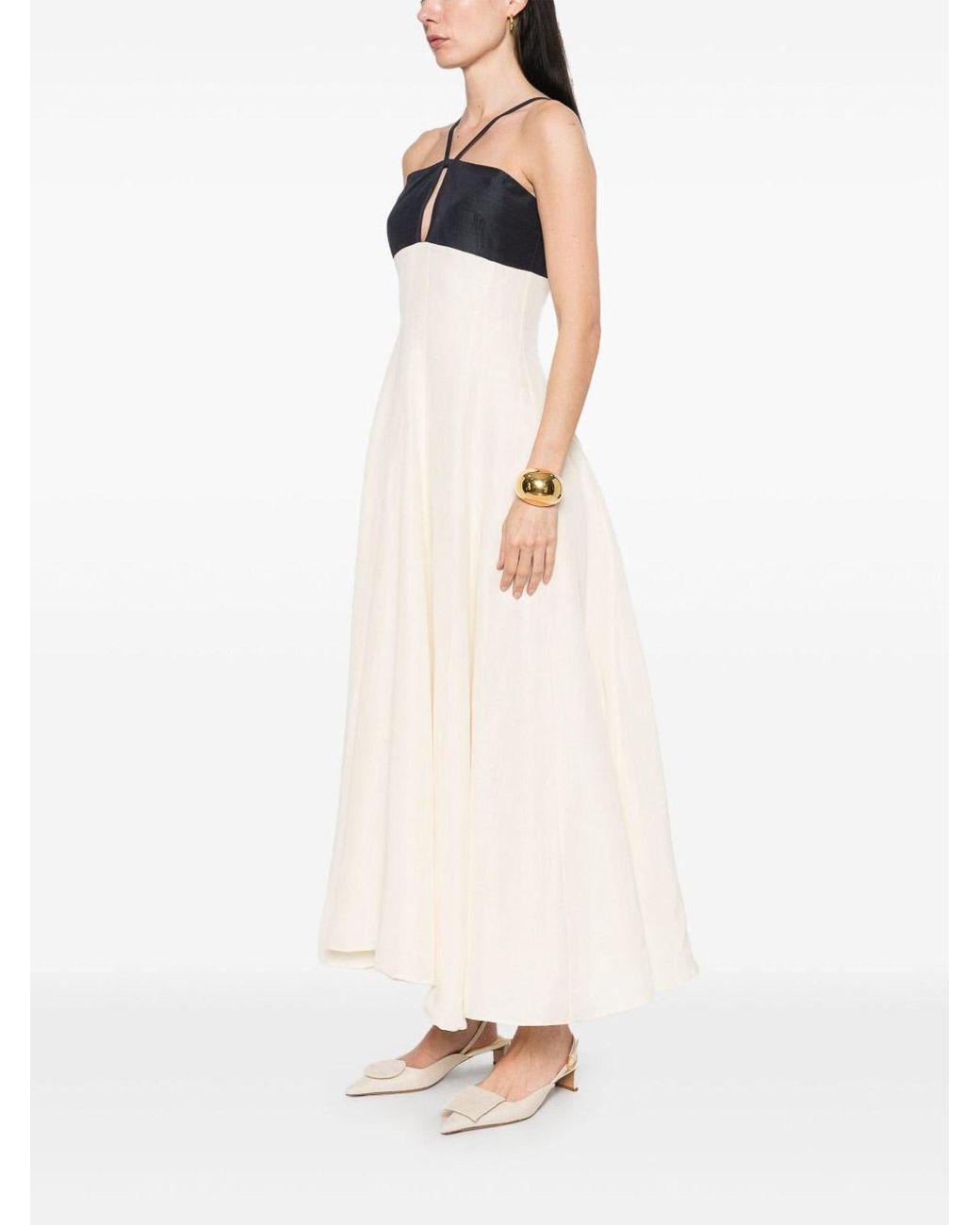 ワンピース RAQUEL DINIZ BAHIA LONG DRESS IN LINEN AND SILK Raquel Diniz Long And Linen And Silk Dress in White | Lyst