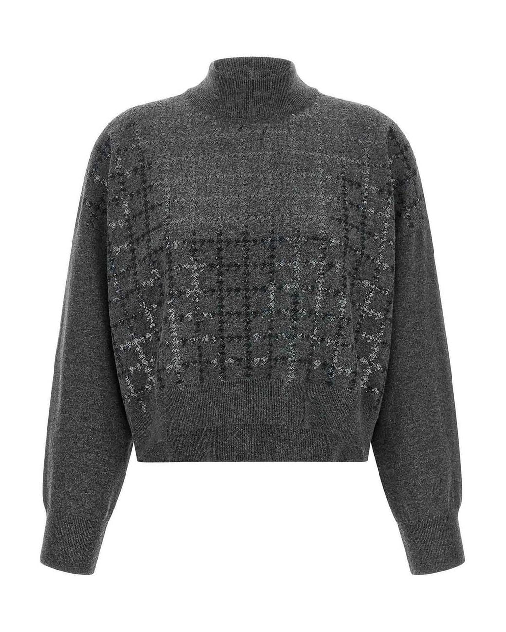 Suéter Cuello Redondo Brunello Cucinelli de color Gray