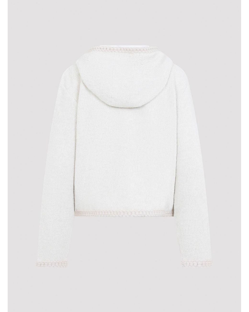 Moncler White Zip Up Cardigan