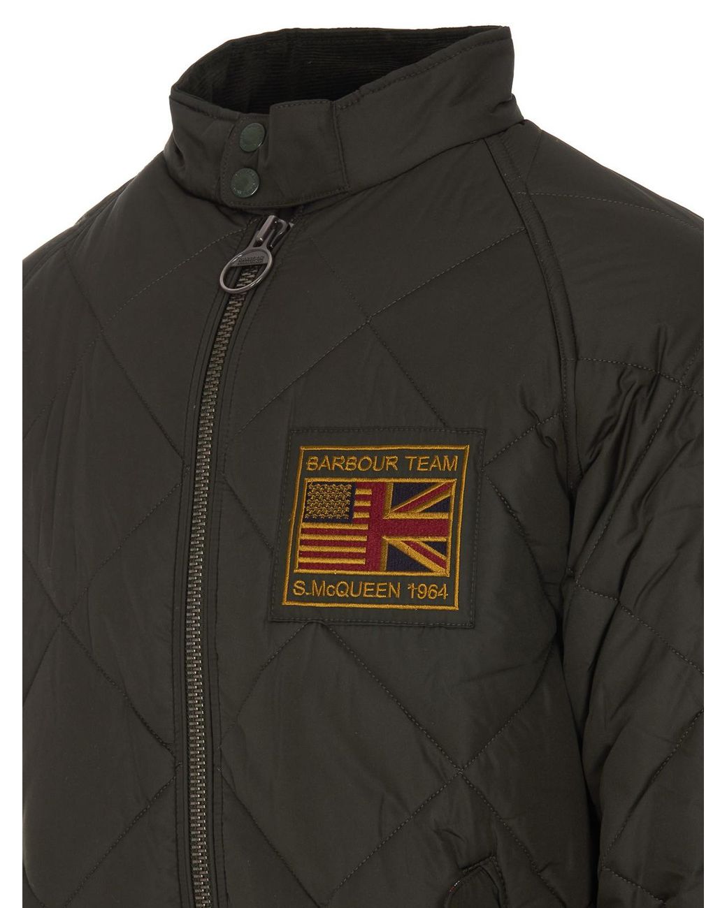 Barbour Black Quilted Bomber Jacket for men