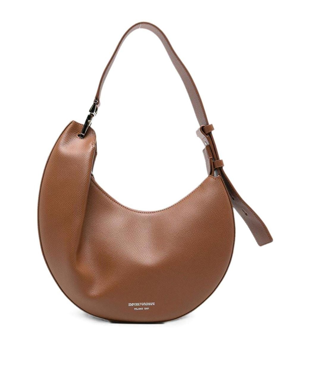 Emporio Armani Brown Medium Leather Hobo Bag