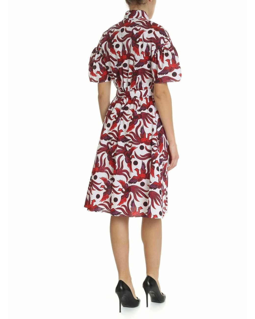 KENZO Red Belted And Shirting Dress