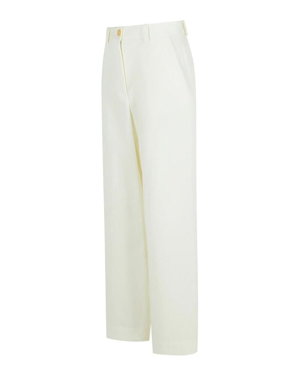 Khaite White Gari Cotton Pants
