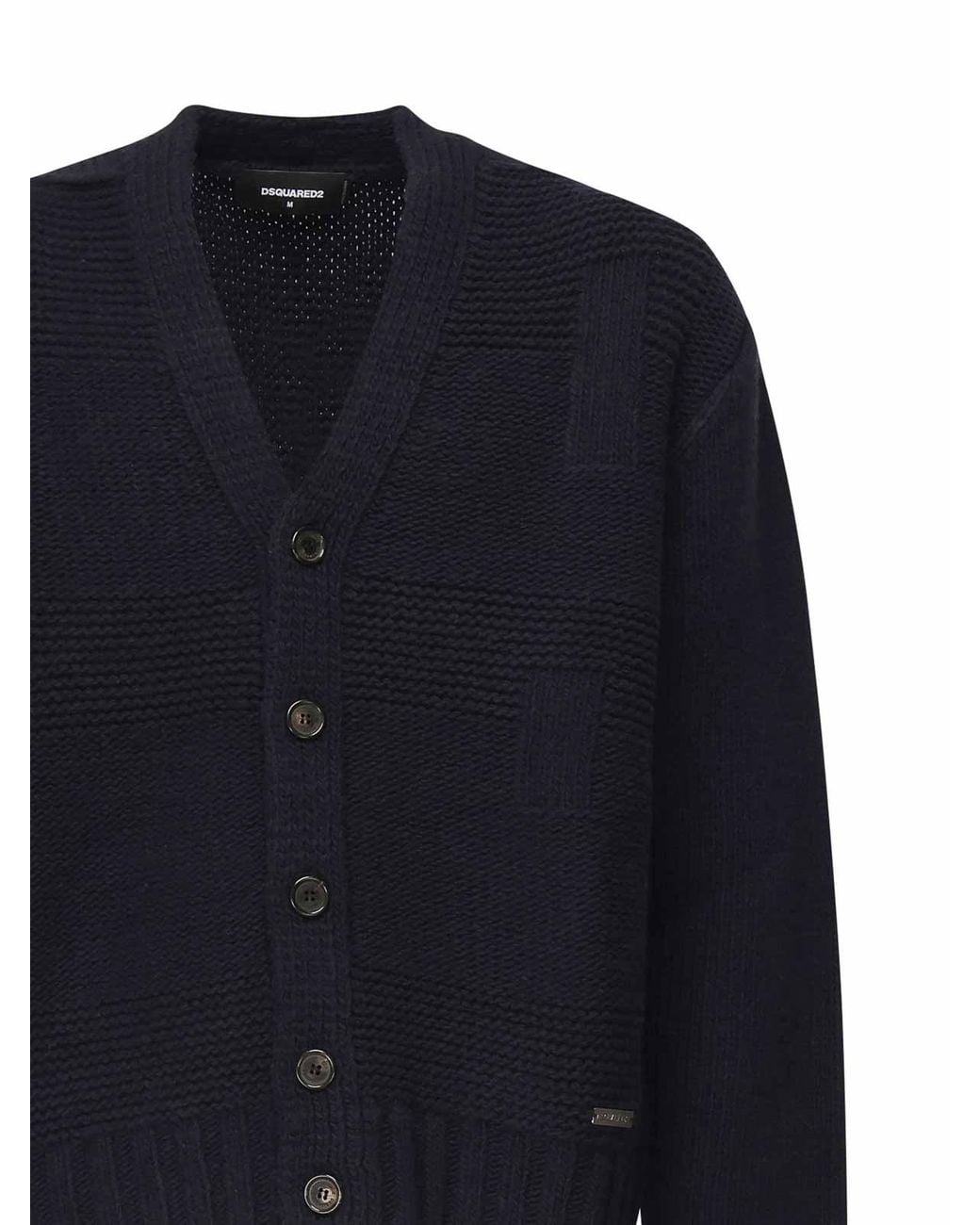 DSquared² Blue Wool Cardigan for men