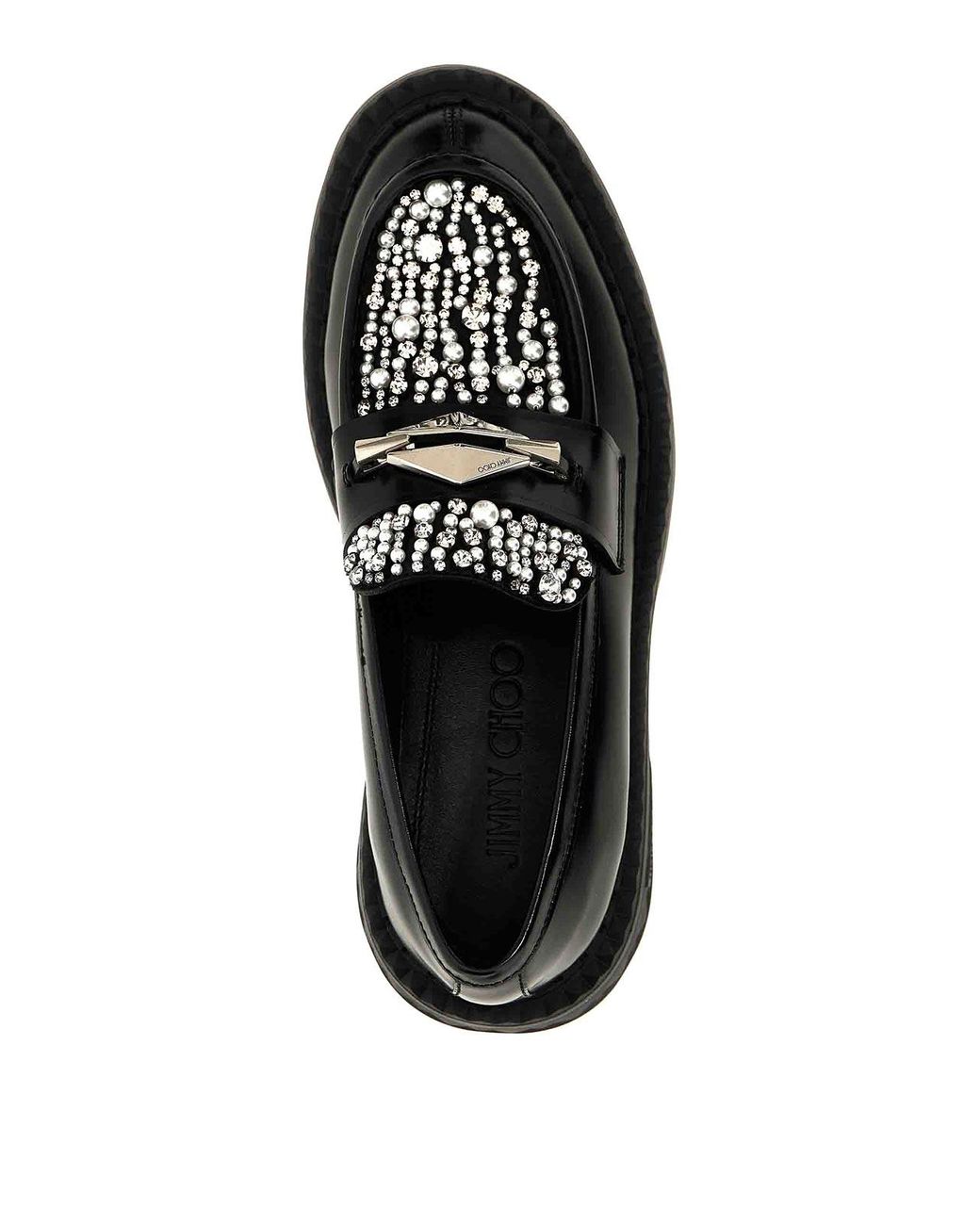 Jimmy Choo Black 'Marlow Diamond' Loafers