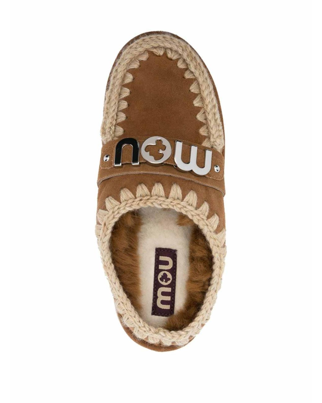 Mou Brown Bounce Clog Metal Logo Slippers