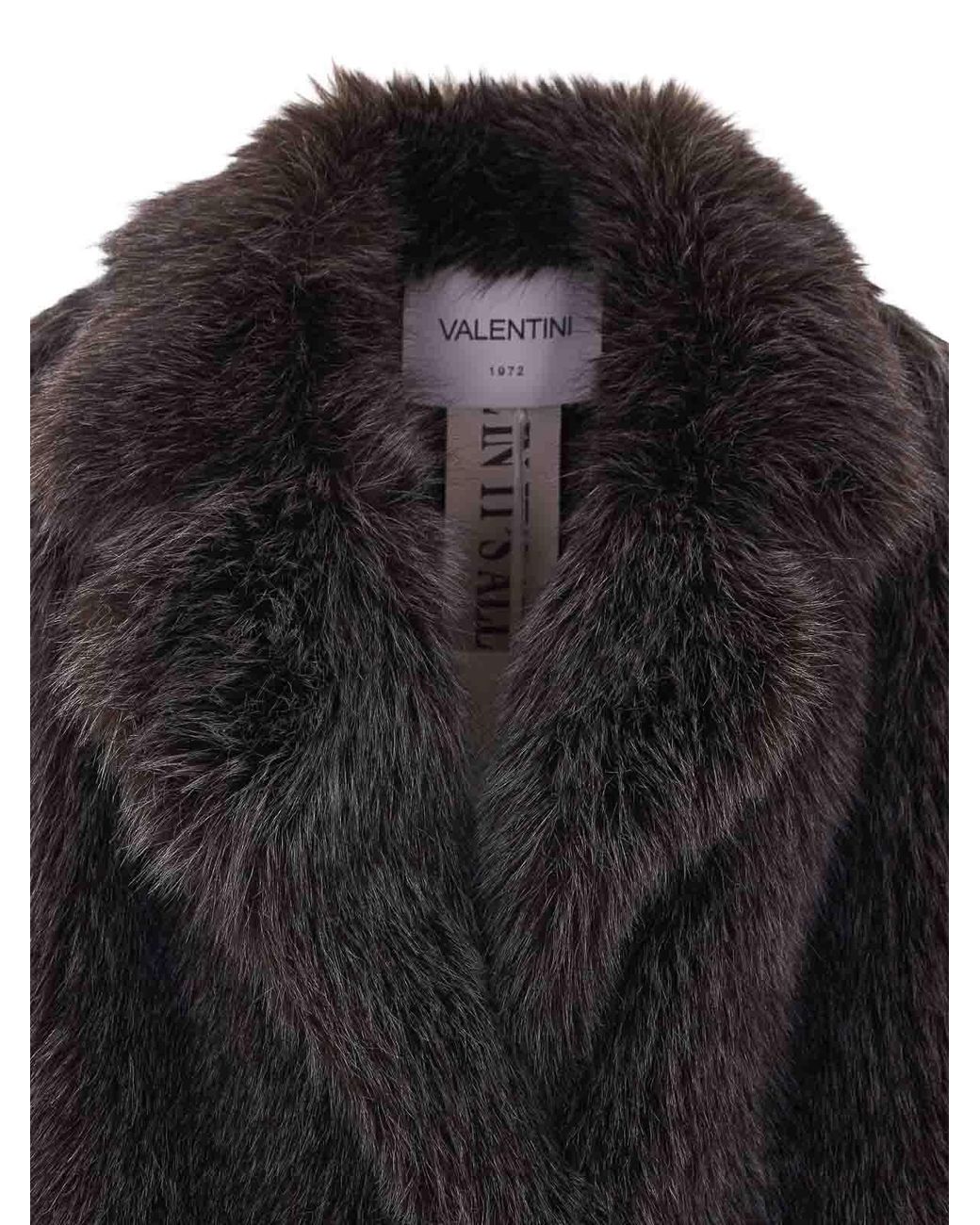 VALENTINI 1972 Black Faux Fur Jacket