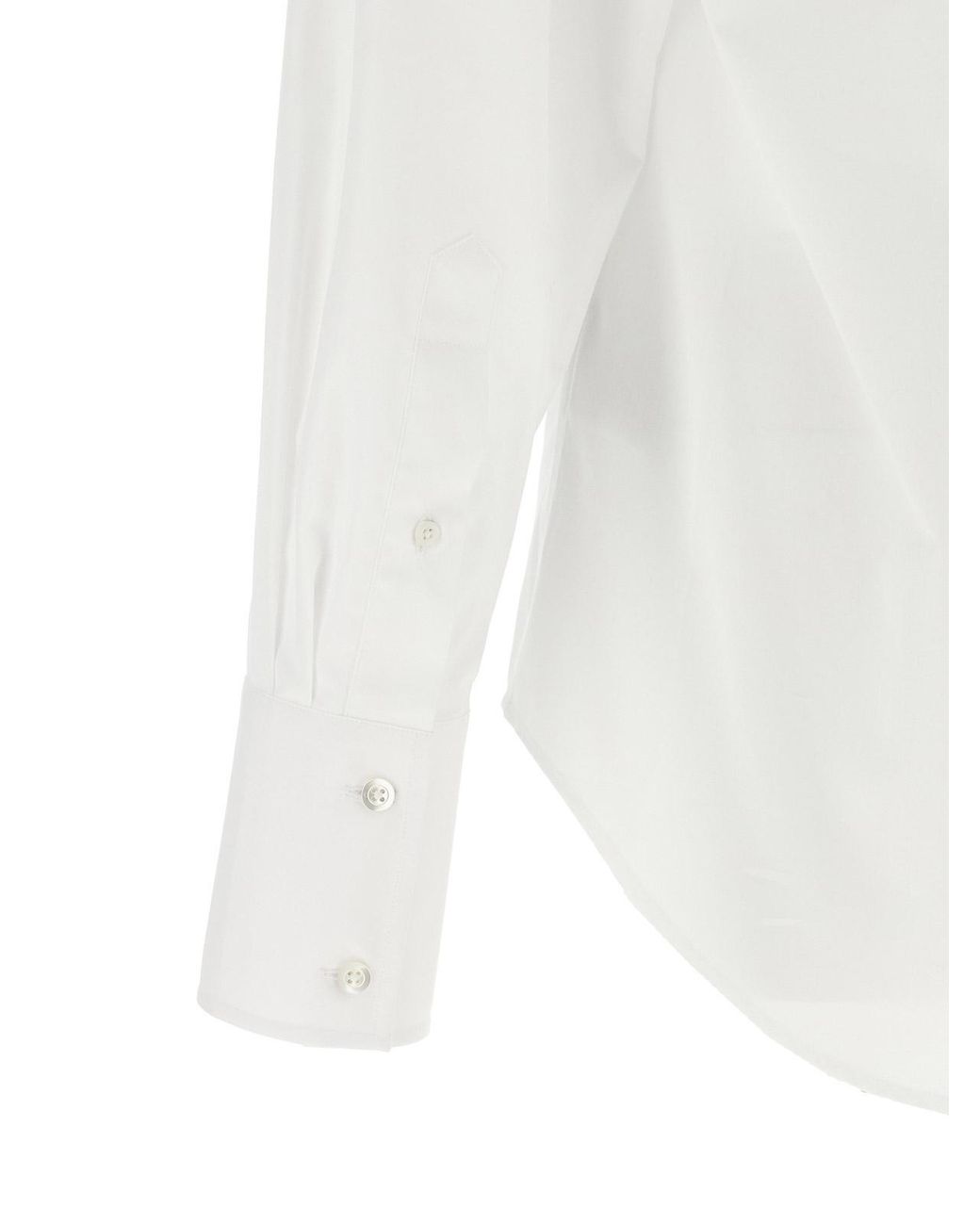 Maison Margiela White Raw Cut Hem Shirt for men
