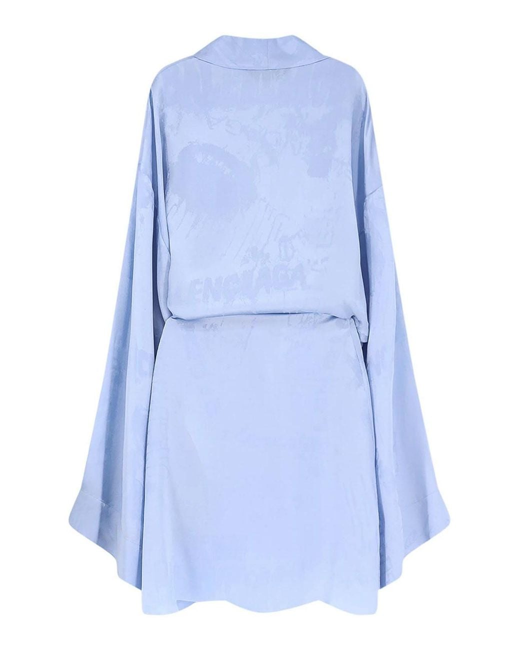 Balenciaga Blue Silk Mini Wrap Dress