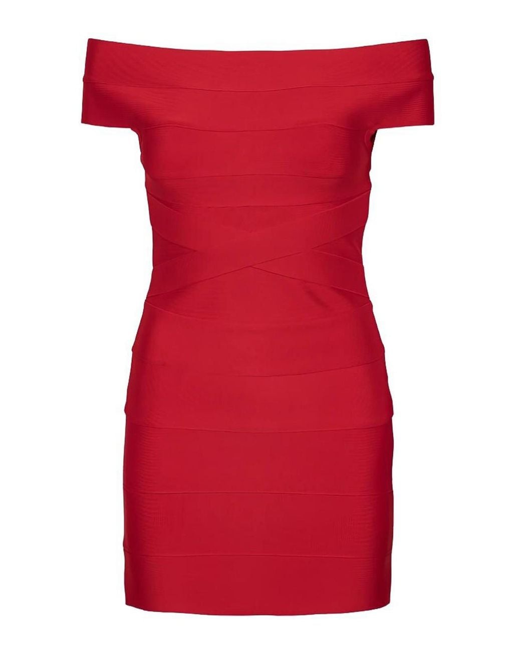 ROTATE BIRGER CHRISTENSEN Red Stretch Knit Mini Dress