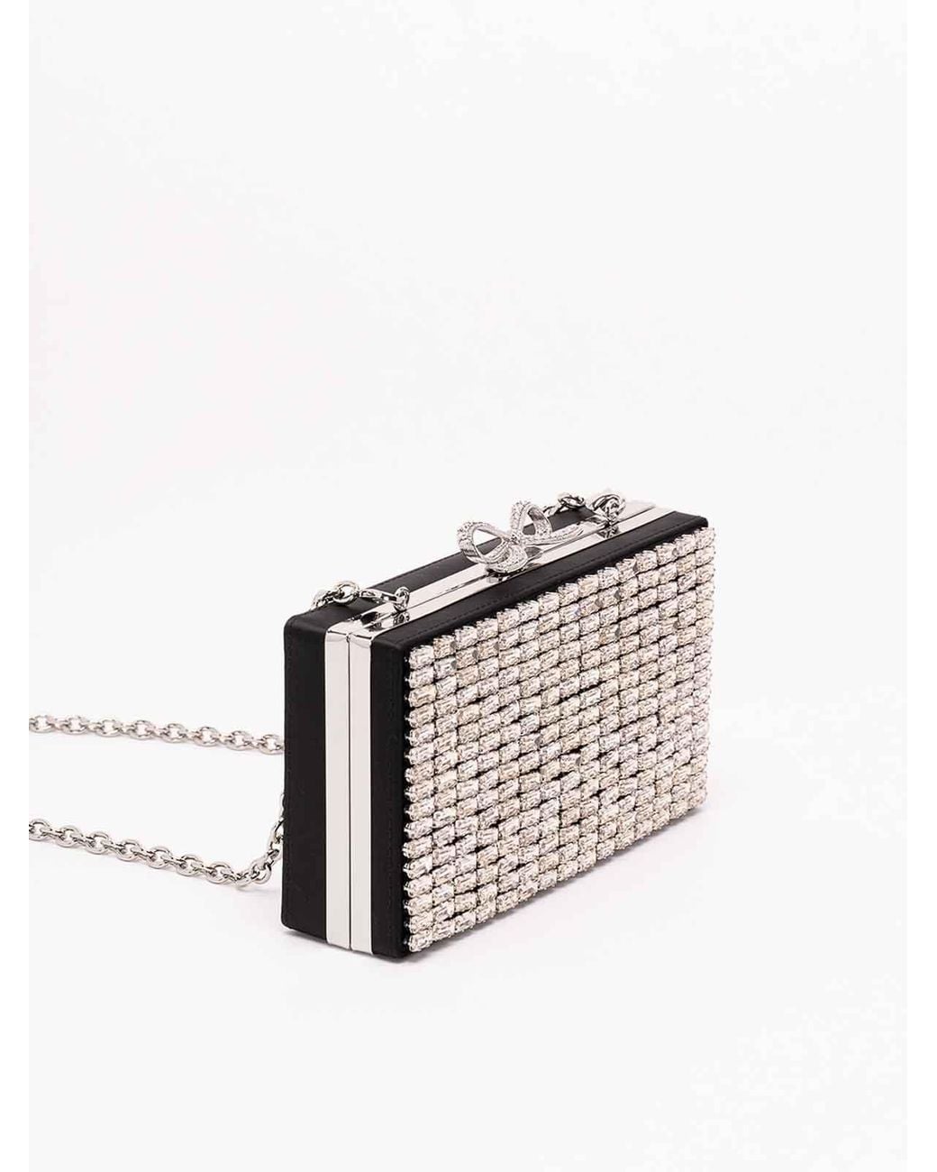 Self-Portrait White Chainmail Clutch Bag