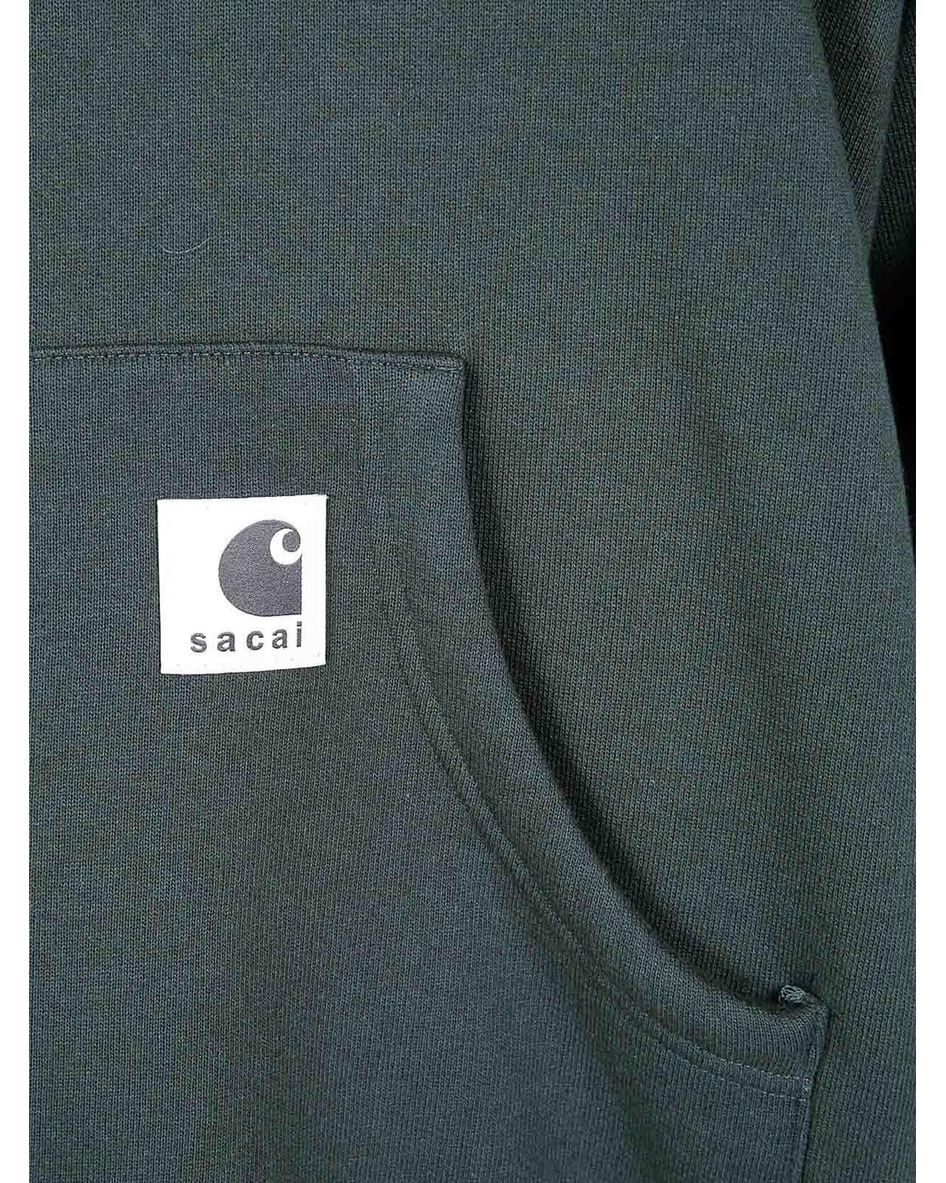 Sacai Gray Carhartt Wip Cotton Jersey Hoodie for men