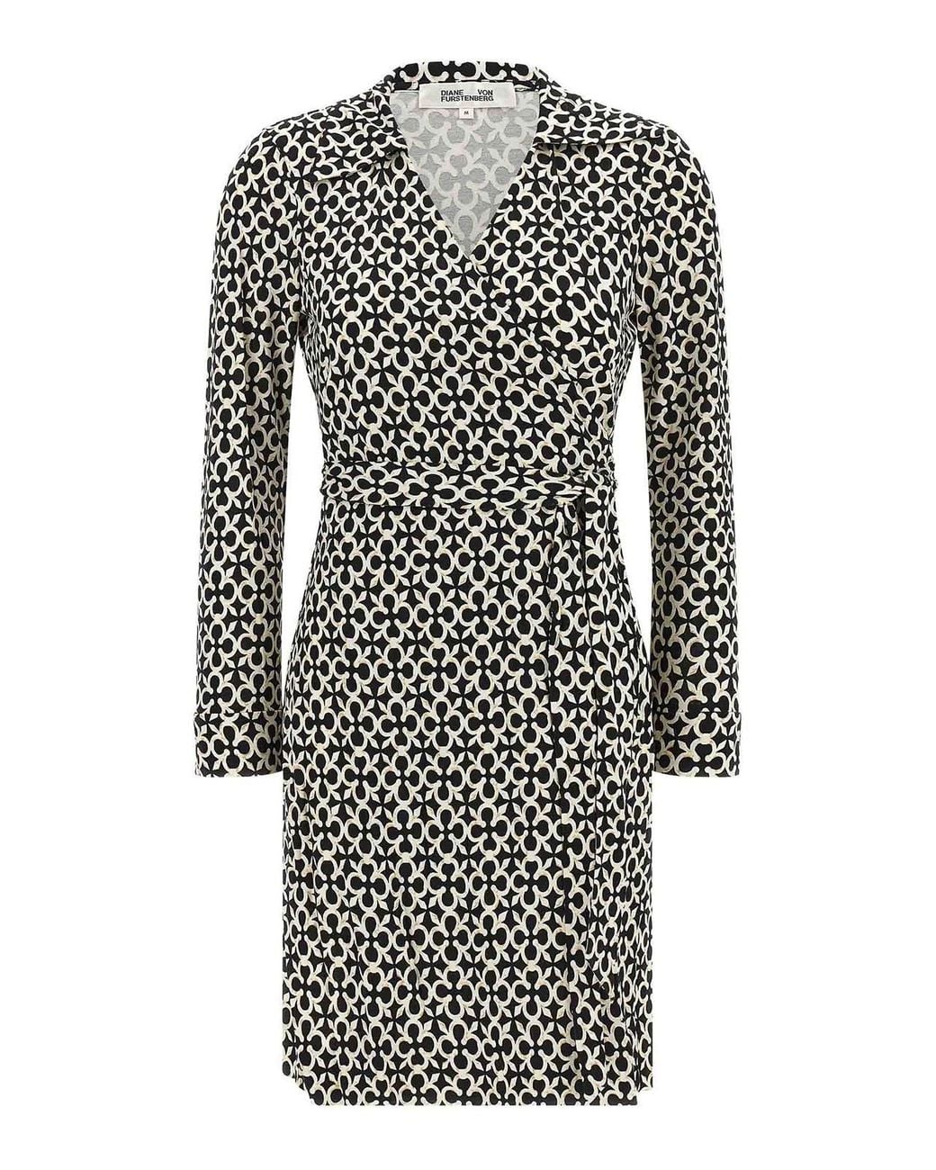 Diane von Furstenberg Black Jeanne Silk Dress