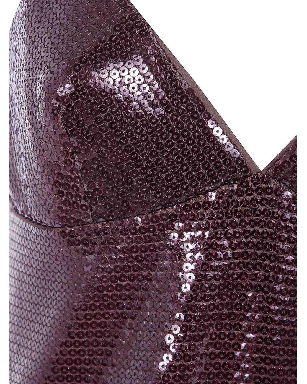 Alberta Ferretti Purple Paillettes Su Jersey Top