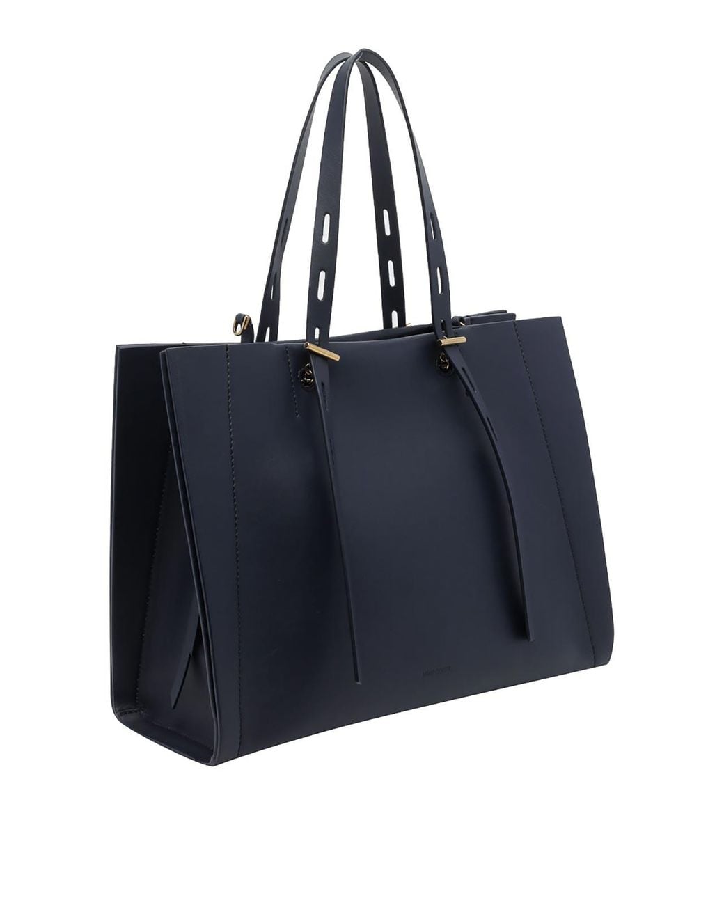 MINOBOSSI Black Dark Marina Leather Paulette Tote Bag