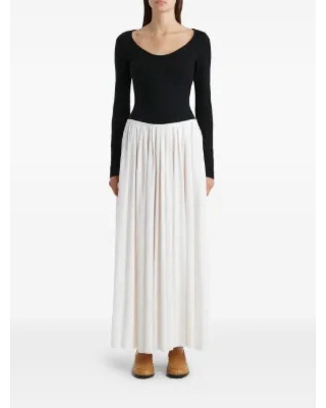 Khaite White Carlotta Panelled Dress