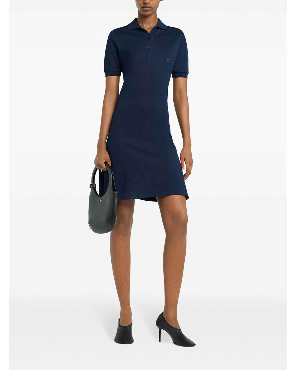 Courreges Blue Short-Sleeve Mini Dress