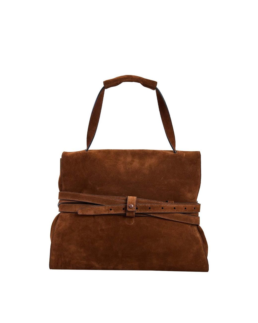 Moschino Brown Tie Me Suede Bag