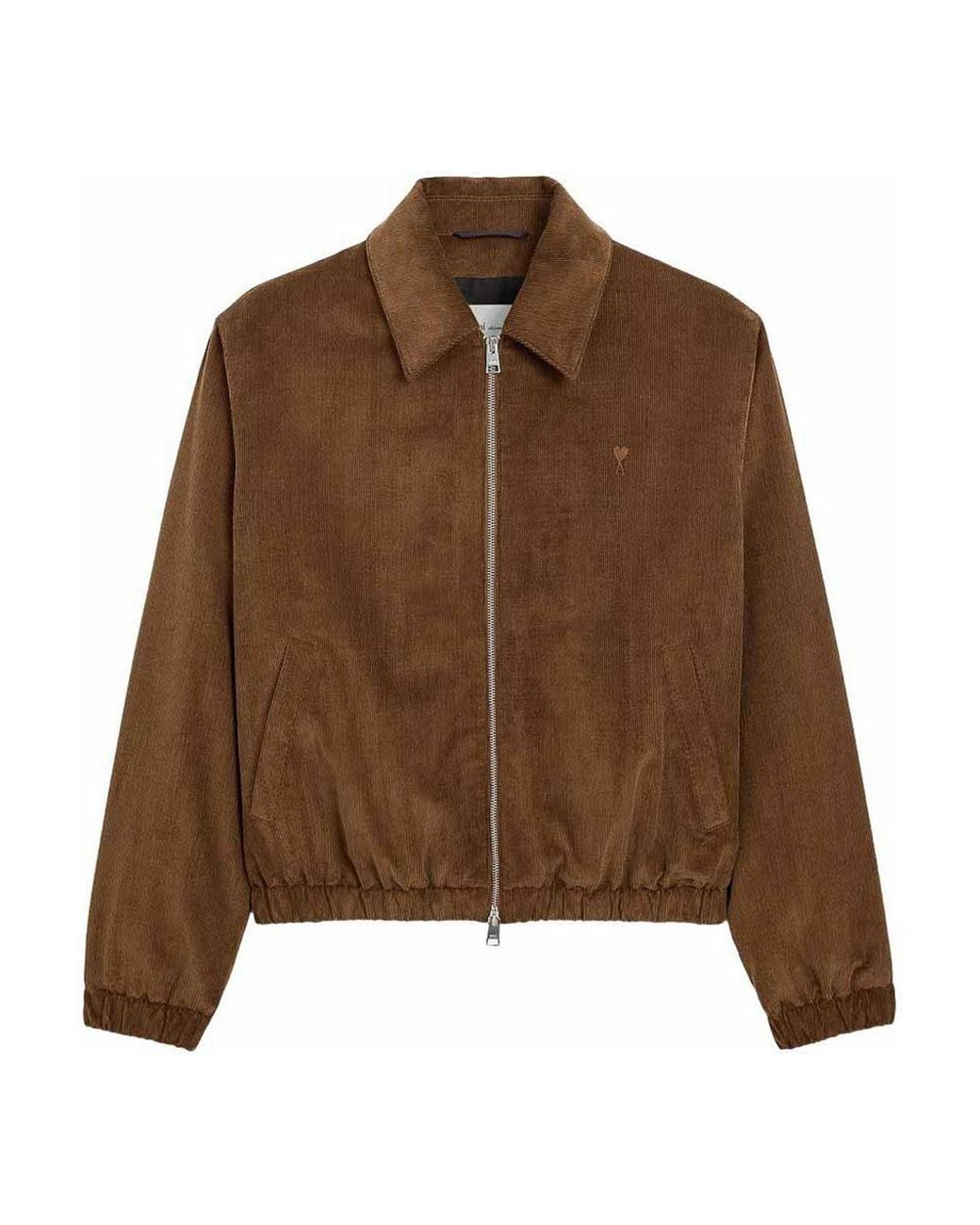 AMI Brown Velvet Cotton Blouson Jacket for men
